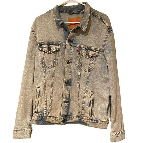 Levi’s Acid Washed Trucker Jean Jacket Large 80’s Style - Picture 1 of 14
